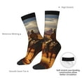thumbnail image 4 of KLL Western Desert Cowboy Cloud Print Cool Socks Men's Women's Crew Socks Funny Crazy Novelty Stockings, 4 of 6
