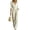 White, variant on Wenini Women's Lapel Collar Button Cotton Linen Jumpsuit 3/4 Sleeve Wide Leg Solid Jumpsuit with Belted Waist