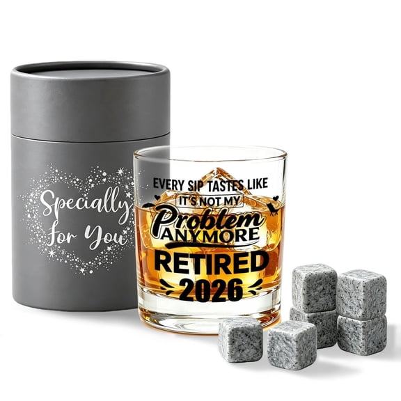 Retirement Gifts for Men 2026 Retire Whiskey Glass Leaving Gifts for Men Happy Unique Farewell Retirement Presents for Him,Dad,Grandad,Husband,Friend