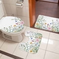 thumbnail image 4 of Spring Floral Bath Mat 3 Piece Bathroom Rug Set, Wildflowers Herbs Summer Botanical Non Slip Bath Rug Contour Mat and Toilet Lid Cover, Absorbent Shower Mats Soft Bath Rugs and Mats Sets, 4 of 8