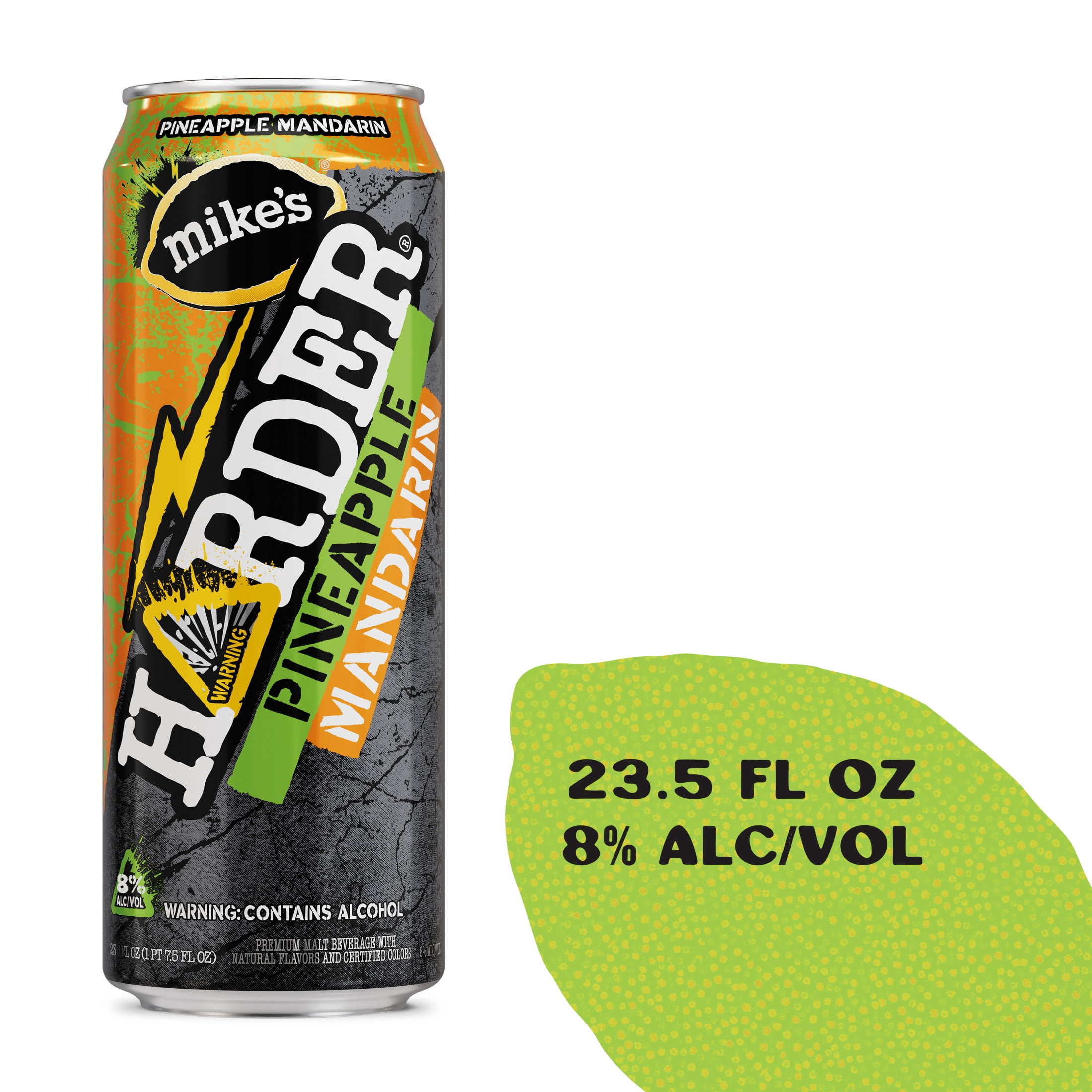 (4 pack) Mike's Harder Lemonade Pineapple Mandarin, 23.5 fl oz Can, 8% ABV