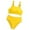 Yellow, variant on Coerni Kids Girls Solid Bikini Swimsuit 2pc Backless Split Swimwear Youth Adjustable Soft Sports Racing Bathing Suit