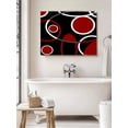 thumbnail image 6 of Black Red Wall Art for Living Room,Canvas Picture Wall Decor for Bathroom Bedroom,White Circle Geometric Abstract Texture Painting Artwork for Office Kitchen Hallway Dining Room Home Decor 20"x24", 6 of 8