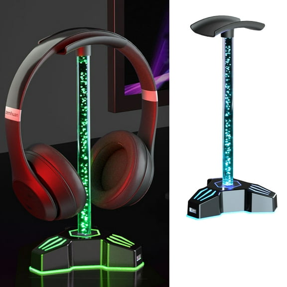 Gaming Headphones Stand with RGB light, with 9 Light Modes,Compatible with all Standard Sized Headsets,Desktop Atmosphere RGB Backlight