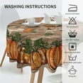 thumbnail image 5 of Fall Round Tablecloth 70 Inch Burnt Orange Pumpkin Wood Plank Table Cloth Autumn Harvest Thanksgiving Holiday Table Covers Polyester Indoor Outdoor Tablecloths for Kitchen Dining Party, 5 of 6