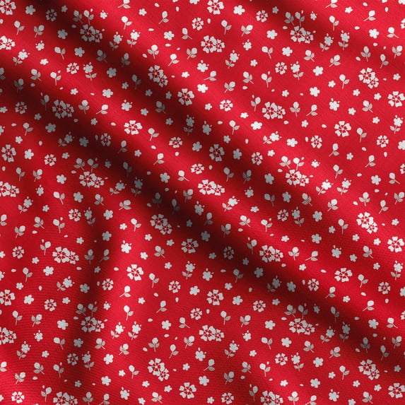 Soimoi Floral Print, Silk Fabric, Decor Sewing Fabric by The Yard 42 Inch Wide,Decorative Fabric for Shirts Suits Ties,