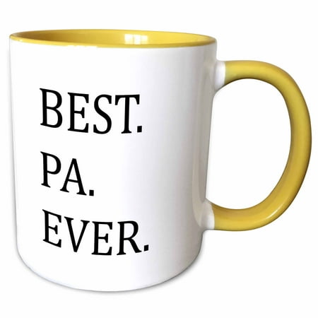 3dRose Best Pa Ever - Gifts for dads - Father nicknames - Good for Fathers day - black text - Two Tone Yellow Mug,