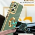 thumbnail image 5 of LeYi Case For Moto G Play 5G 2024: 2pcs Tempered Glass Screen Protector And 360° Rotatable Magnetic Stand, Rose Gold Plated Edge，Light-Green, 5 of 8