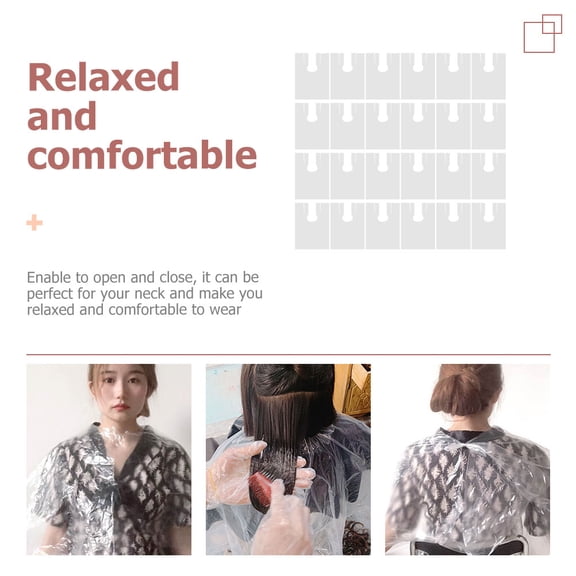 OATIPHO 100Pcs Disposable Transparent Haircut Cape Lightweight Salon Cloak for Hair Styling