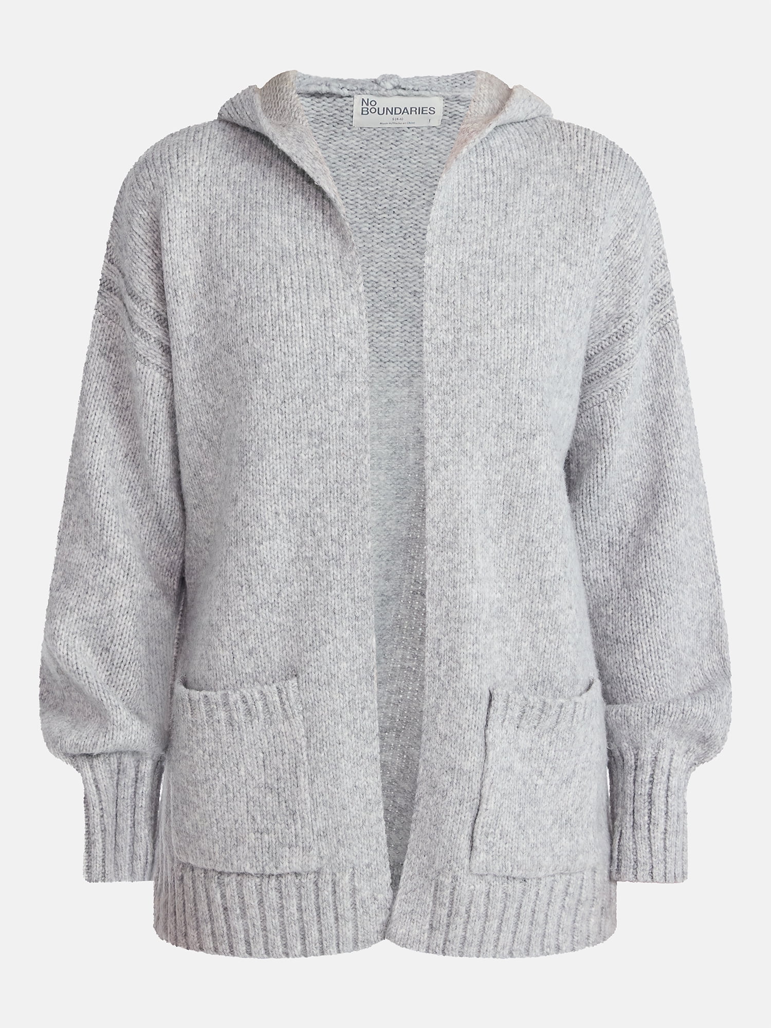 No Boundaries Fashion Hooded Cardigan, Women's Sizes XXS-XXL