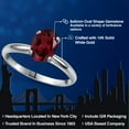 thumbnail image 2 of Gem Stone King 14K White Gold Red Rhodolite Garnet Solitaire Engagement Ring for Women | 1.35 Cttw | Oval 8X6MM | Gemstone January Birthstone | Size 6, 2 of 6