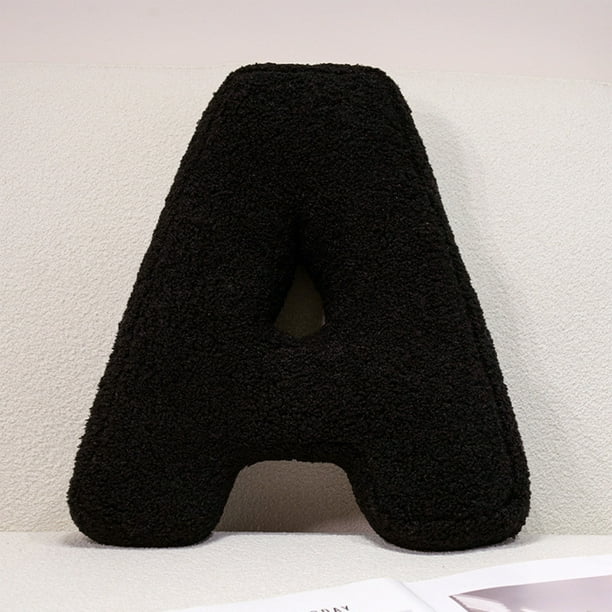 Cojín con letras, accesorio de escritorio, 26 almohadas con letras, bonitas y suaves almohadas decorativas con letras del alfabeto inglés, cojines para sala de estar, sofá, cama, decoración de coche,