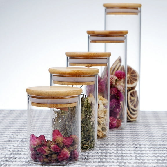 Topbathy Kitchen Jars For Counter Canister Glass 1Set
