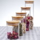 thumbnail image 2 of Tarros de vidrio Masteelf con tapas herméticas de madera, 250 ml, para cocina, dulces, café, harina, azúcar y más., 2 of 8