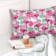 thumbnail image 4 of Goofa Flamingo Print Plush Throw Pillow Case, Soft Velvet with Hidden Zipper, Decorative Cushion Cover for Sofa, Bed, Car, and Home Décor-16"x24", 4 of 6