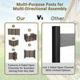 thumbnail image 3 of VEIKOUS 2 Panel Freestanding Privacy Screen W/Metal Stakes, 60"H × 78"L 4-Sided Posts for Garden, Pool, AC, Brown, 3 of 18
