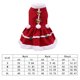 thumbnail image 4 of Falda de Navidad roja para mascotas con campana de bola de pelo de lazo grueso de terciopelo de doble cara, 4 of 6