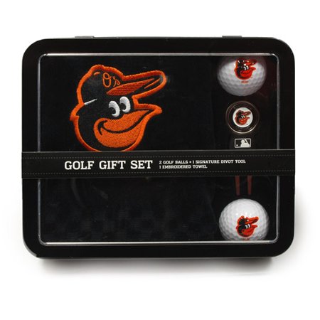 Team Golf MLB Baltimore Orioles Embroidered Golf Towel, 2 Golf Balls, And Divot Tool Set