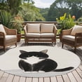 thumbnail image 4 of Round Rug 6Ft Washable Non-Slip, Cute Cats Circle Area Rugs for Living Room Bedroom, Modern Abstract Ink Painting Gray Striped Indoor Floor Mats Carpet Runner for Home Decor Aesthetic, 4 of 8