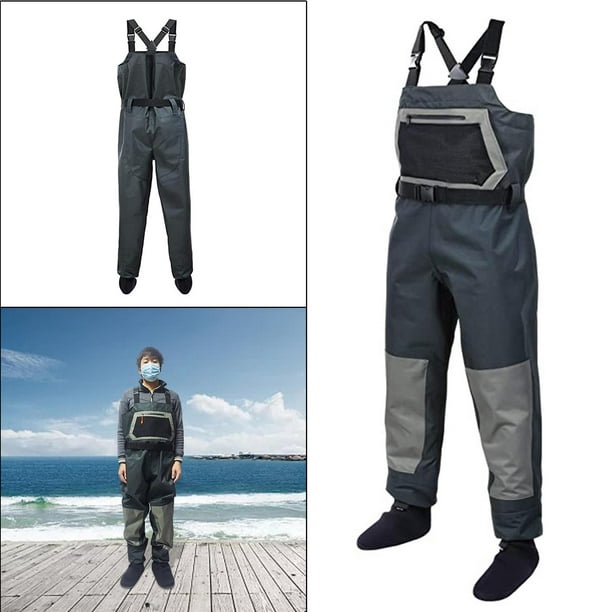 Fly Fishing Chest Waders Breathable Stocking Foot Wader with Neoprene Socks  for XL 