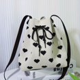 thumbnail image 3 of Charming Heart-Shaped Drawstring Bucket Bag - Classic Women's Handbag with All-Match Design, Spacious Interior, and Stylish Pattern - Perfect for Daily Use, Travel, and Casual Occasions, 3 of 6