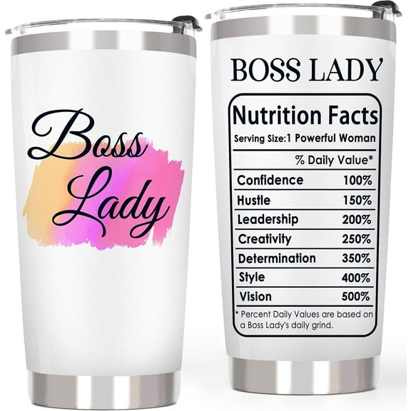 Boss Gifts for Women - Boss Lady Tumbler - Boss Day Gifts - Funny Gift for Female Boss Christmas or Birthday Gift - Inspirational Gift for Women Leaders - Female Boss Appreciation Gifts