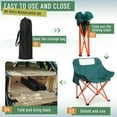 thumbnail image 5 of 2 Pack Compact Camping Chairs Portable Folding for Outside with Carry Bag Lightweight Moon Chairs for Travel Picnic Hiking Beach Fishing, 600D Oxford, Supports 330lbs(Green, Black), 5 of 7