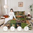 thumbnail image 3 of Castle Fairy Teens Rustic Patchwork Wildlife King Size Comforter Sets 3pcs,Duck Deer Bear Pine Comforters King Size,Olive Tan Brown,Black Reversible,1 Comforter and 2 Pillowcases, 3 of 6
