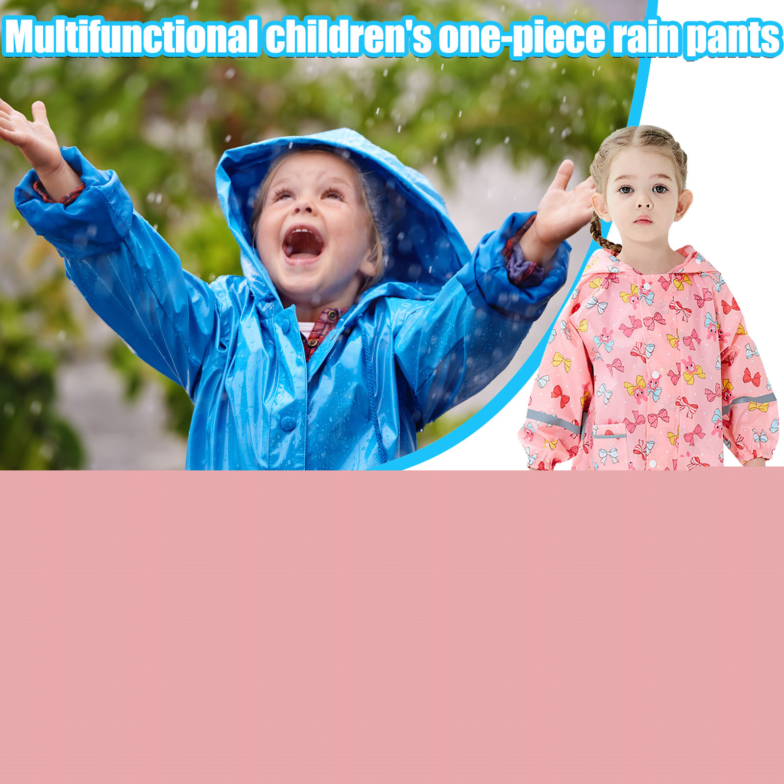 Multicoloured, variant on Raincoat Gift for Girls Kids Toddler Rain Suit for Boys Girls One Piece Hoodie Zipper Cute Cartoon Cartoon Waterproof Rain Jacket Save Big