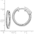 thumbnail image 2 of 14K White Gold Diamond Round Hoop With Safety Clasp Earrings (15 X 15) Made In United States xe1983waa, 2 of 5