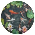 thumbnail image 3 of Lucky Koi Fish Lotus Leaf Round Rugs -Washable Non-Slip Small Round Area Rug Throw Soft Circle Rugs for Bedroom, Modern Print Indoor Carpet for Entryway Sofa Living Room, 3 of 6