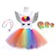 thumbnail image 1 of Vestidos de unicornio arcoíris para niños, niñas bebés, vestido de tutú de unicornio, disfraz de fiesta de Halloween, vestido de baile colorido para niños zhangyuxiang unisex, 1 of 2
