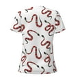 thumbnail image 4 of Naloa Red Snake Print T-Shirts Short Sleeve V Neck Tees for Women Fashion Tops Trendy Lightweight Soft Casual Summer Outfits Clothes, 4 of 5