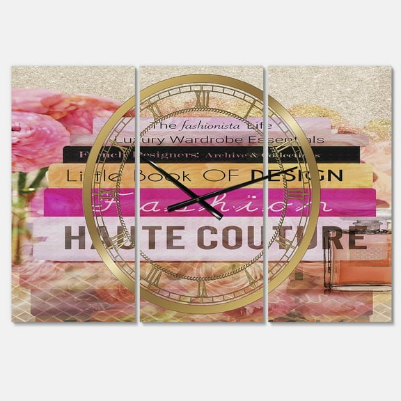 Designart 'Fashionista Reads' Oversized Fashion Wall Clock