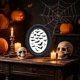 thumbnail image 6 of Roiihwy Halloween Wall Decor, Ghost Framed Dark Ghost Holding Candle Oval Wall Art, Spooky Halloween Oval Walls Decor, Vintage Gothic Canvas Artwork Hanging Decor, 6 of 6
