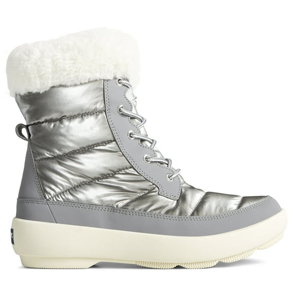 Sperry Women's Bearing Plushwave Silver Snow Boot 5.5M