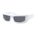 thumbnail image 2 of Inflated Bubble Sunglasses Thick Rectangular Shades UV400 Matte White, 2 of 4