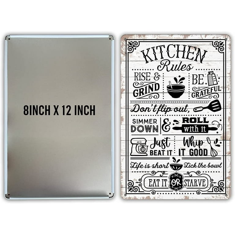 Funny Kitchen Quote Our Family Recipes Metal Tin Sign Wall Decor