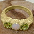 thumbnail image 5 of LBG British Made 10k Yellow Gold Natural Opal & Peridot Womens Statement Ring - 33 size options - Size 10.5, 5 of 7