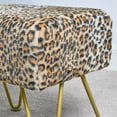 thumbnail image 2 of Home Soft Things Faux Fur Ottoman- Leopard - Gold Leg - 19x13x17", 2 of 5