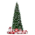 thumbnail image 2 of Gymax 7.5ft Snow Flocked Pencil Christmas Tree Classic Realistic PVC Needles, 2 of 10