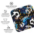 thumbnail image 3 of Rateoe Football Drawing Drink Coasters Set of 4 Leather Coasters Spill Protection for Table Desk,Durable and Non Slip Leather Coaster ,4 Inches Drink Mats-Square, 3 of 6