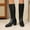 Black, variant on Viluyesy Womens Knee High Boots, Pointed Toe Chunky Heels Faux PU Leather Zipper Classic Dress Tall Boots Brown US9