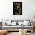 thumbnail image 6 of Luxury Leopard With Diamond Necklace Framed Canvas Wall Art - Glam Animal Decor For Living Room Bedroom Office, High-Definition Print, Easy To Hang 8*12inch(20*30cm), 6 of 6