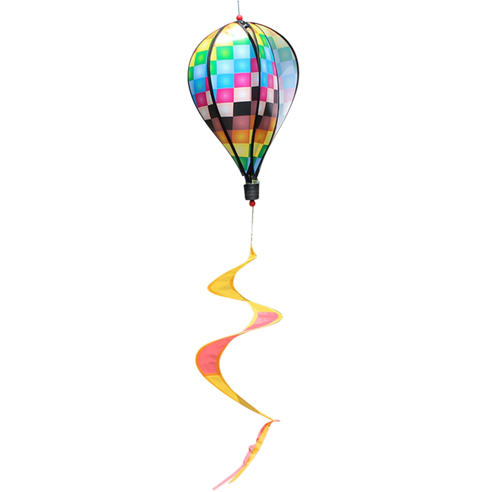 Hot Air Balloon Wind Spin Stripe Garden Yard Outdoor Decor Rainbow Cloud 