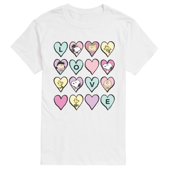 Peanuts - Love Heart Grid Short Sleeve Graphic T-Shirt