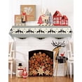 thumbnail image 3 of Black Christmas Fireplace Mantel Scarf Table Runner, Xmas Snowflake Elk Plaid Winter Garland Mantel Top Tablerunners Dresser Scarves Cover Decorations for Windows Party Living Room 60''x17'', 3 of 6