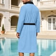 thumbnail image 6 of Jopfuhed Mens Robes Lightweight Long Kimono Bathrobe with Pockets Colorblock Breathable Cozy Spa Shower Nightwear Bath Robes, 6 of 10