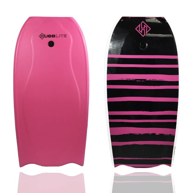 Hubboards Bodyboard Hubb Lite Polystyrène (EPS) - Rose/blanc/noir - 39 Pouces