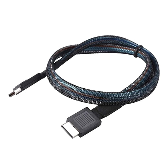 PCIE4.0 MINI SAS Cable 24Gbps Oculink Data Extension Cable SFF-8611 to SFF-8611 Server Data Transfer Line (0.5m),1 x PCIE4.0 MINI SAS Cable(0.5 meter),Black
